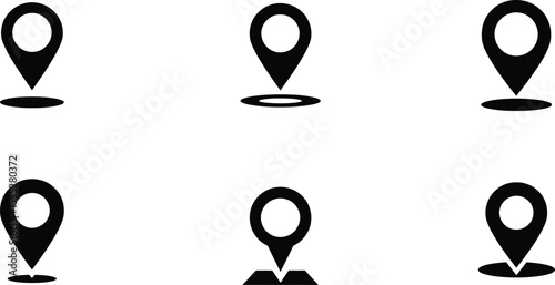 Geolocation Pin Icon Set - AI Generative
