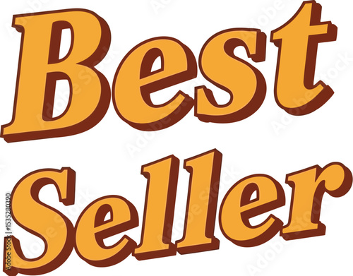 Best Seller Badge Retro Orange and Brown Typography Design