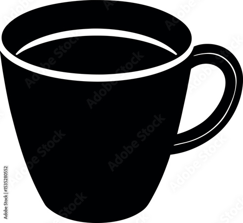Black and White Coffee Cup and Saucer Icon