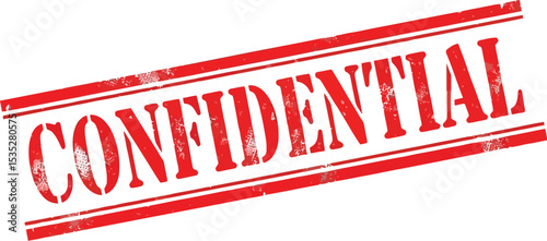 Red Confidential Stamp High-Resolution Image for Documents and Designs