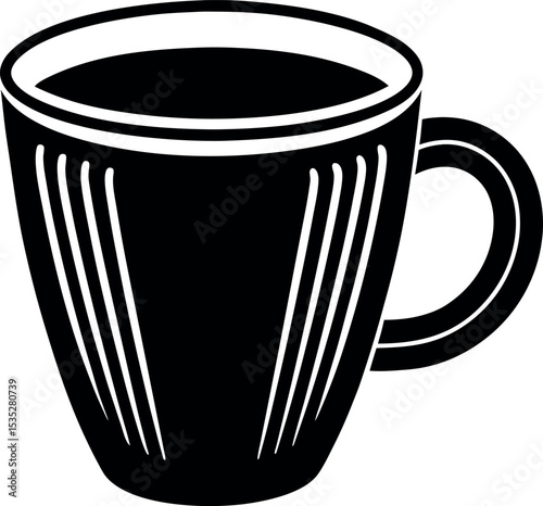 Black and White Coffee Mug Icon