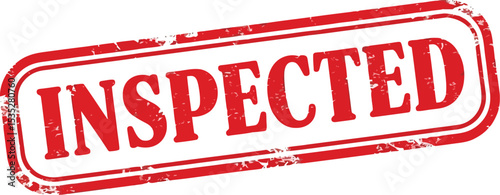 Red Rubber Stamp Inspected - Quality Control and Approval