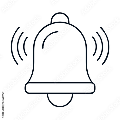 Simple bell notification icon.  Clean bell notification design with sound waves. This notification bell is ideal for app interfaces, websites, and user interfaces for video streaming, podcasting,