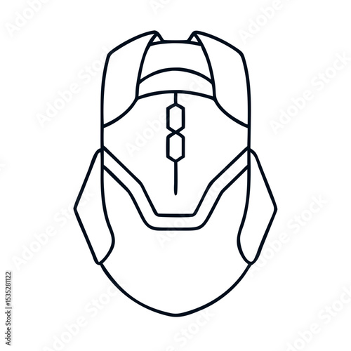Gaming mouse icon design.  Stylish gaming mouse illustration for computer games. Detailed gaming mouse image perfect for video game streaming, podcast, and gaming app design.