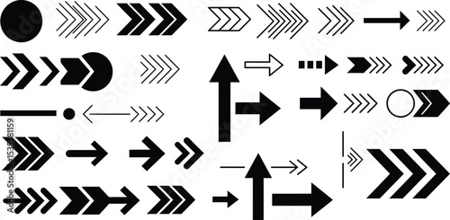 Diverse Modern Arrow Icon Collection - AI Generative
