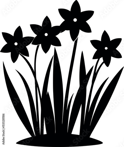 Daffodil Silhouette vector Illustration