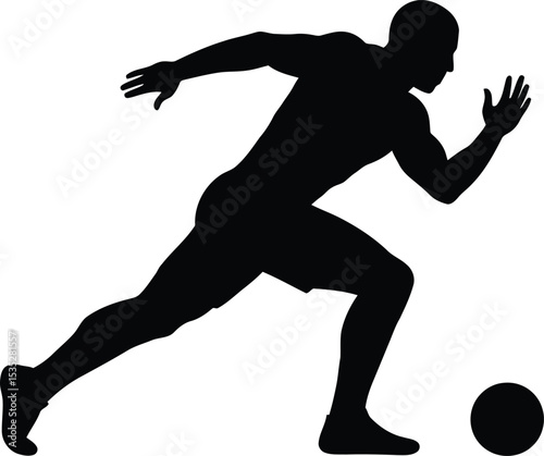 Dynamic Soccer Player Running with Ball - AI Generative
