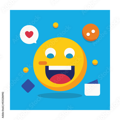 Flat Lay of Emoji Reaction Cutouts on Table