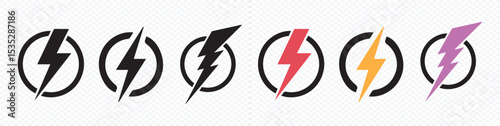 Lightning icon set. electric icon vector. power icon. energy sign
