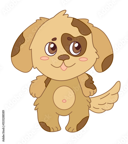 Isolated illustration with cute puppy