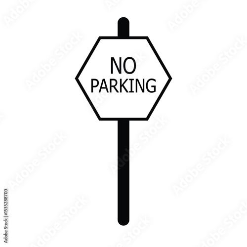 No parking sign . traffic parking ban sign vector illustration . EPS 10 .  