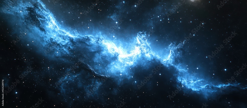 Obraz premium Vast nebulae with glowing blue clouds in space