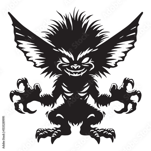 Wallpaper Mural Classic Mythical Gremlin Vector, Showing Its Traditional Look from Old Stories - gremlin silhouette - gremlin vector - silhouette of gremlin - Gremlin illustration
 Torontodigital.ca