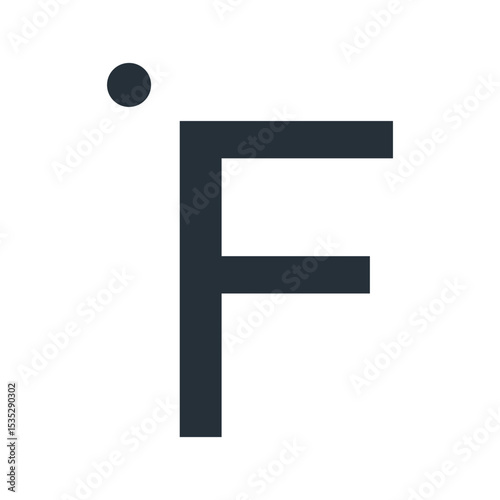 Fahrenheit symbol editable outline icon, weather icon on white background. Vector Illustration . EPS 10 . 