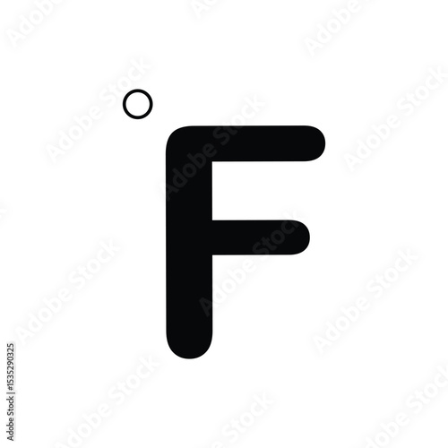 Fahrenheit symbol editable outline icon, weather icon on white background. Vector Illustration . EPS 10 . 
