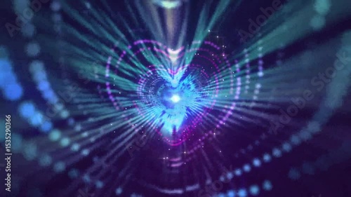 abstract blue background with hearts 