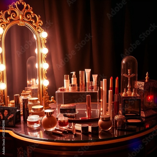 Wallpaper Mural Organized walk-in closet with neutral shelves and a soft square podium placed on plush carpet Torontodigital.ca