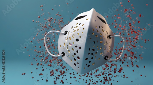 Wallpaper Mural High-quality 3D render of various colorful virus particles floating on a light blue background.  Torontodigital.ca