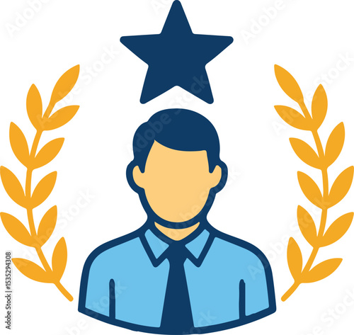 Outstanding individual, adorned with a star and laurel wreath