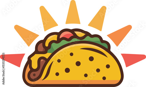 Taco, bursting with fresh ingredients and culinary artistry