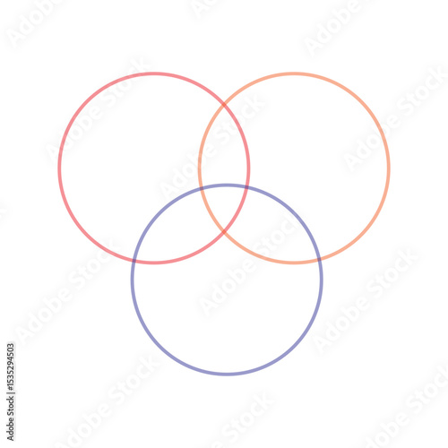 Venn diagram for three partially intersecting sets . Vector Illustration . EPS 20 . 