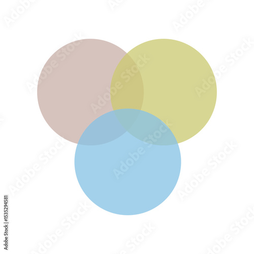 Venn diagram for three partially intersecting sets . Vector Illustration . EPS 20 . 