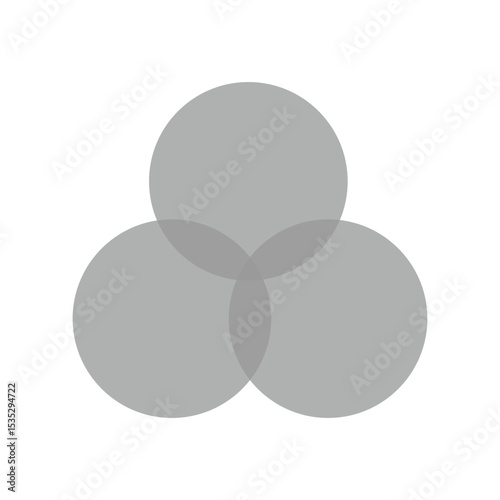 Venn diagram for three partially intersecting sets . Vector Illustration . EPS 20 . 