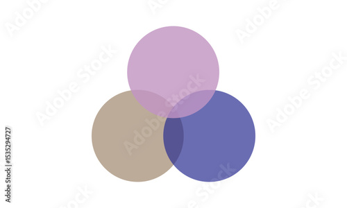 Venn diagram for three partially intersecting sets . Vector Illustration . EPS 20 . 