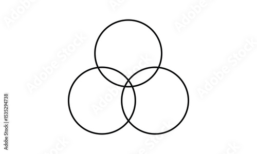 Venn diagram for three partially intersecting sets . Vector Illustration . EPS 20 . 