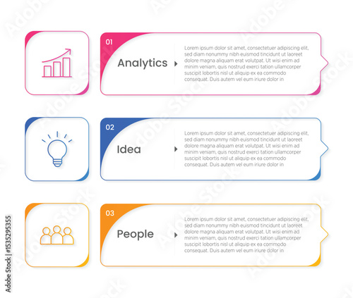 Set of 3 Modern Infographic Designs, Each design features vibrant colors, clean lines, and customizable segments, perfect for data visualization, presentation slides, business reports