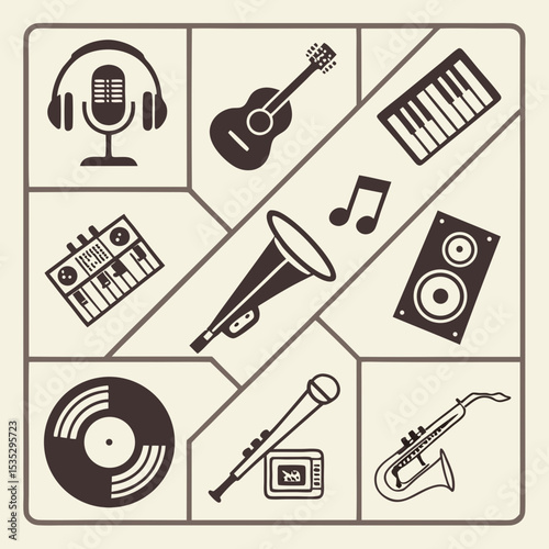 set of musical instruments