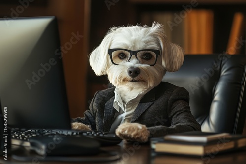 detailed visual  of business man working in a office desktop