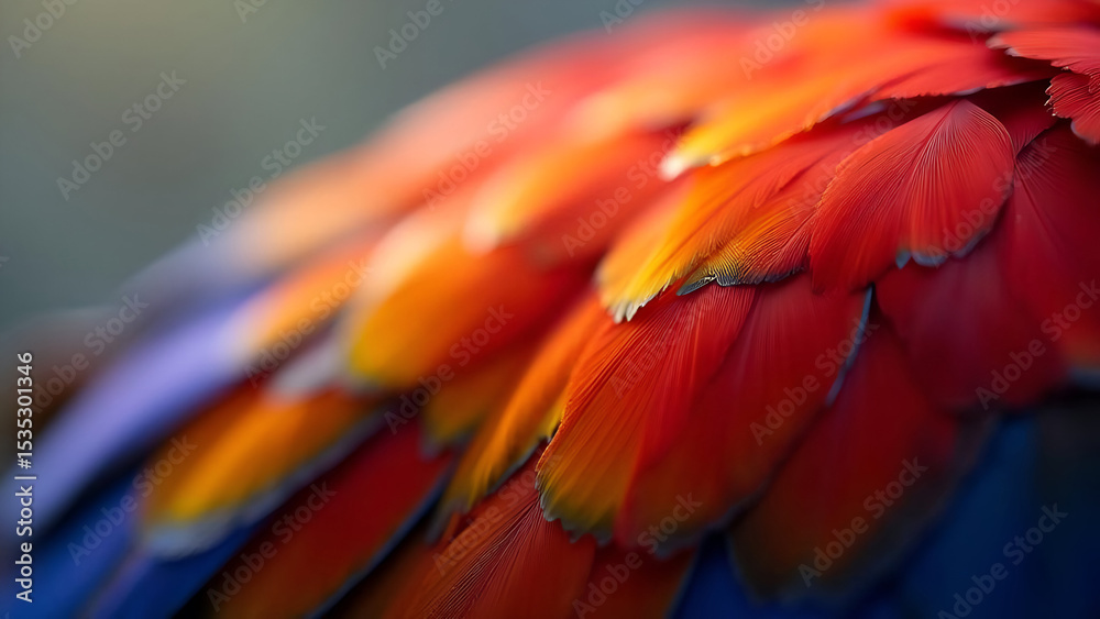 Obraz premium Vibrant plumage displaying rich textures and striking color gradients