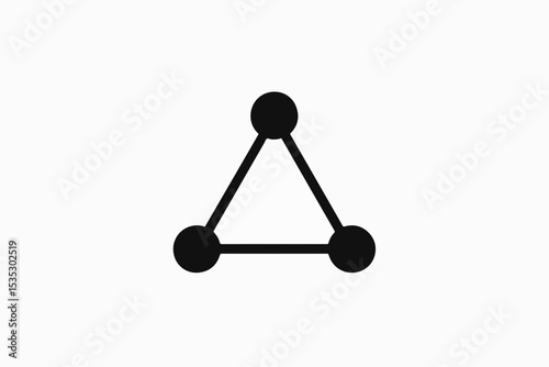 Minimalist Black Triangle Network Illustration on White Background A Simple Representation of Connection Structure and Interconnectivity for Design and Conceptual Purposes Ideal for Modern Visual