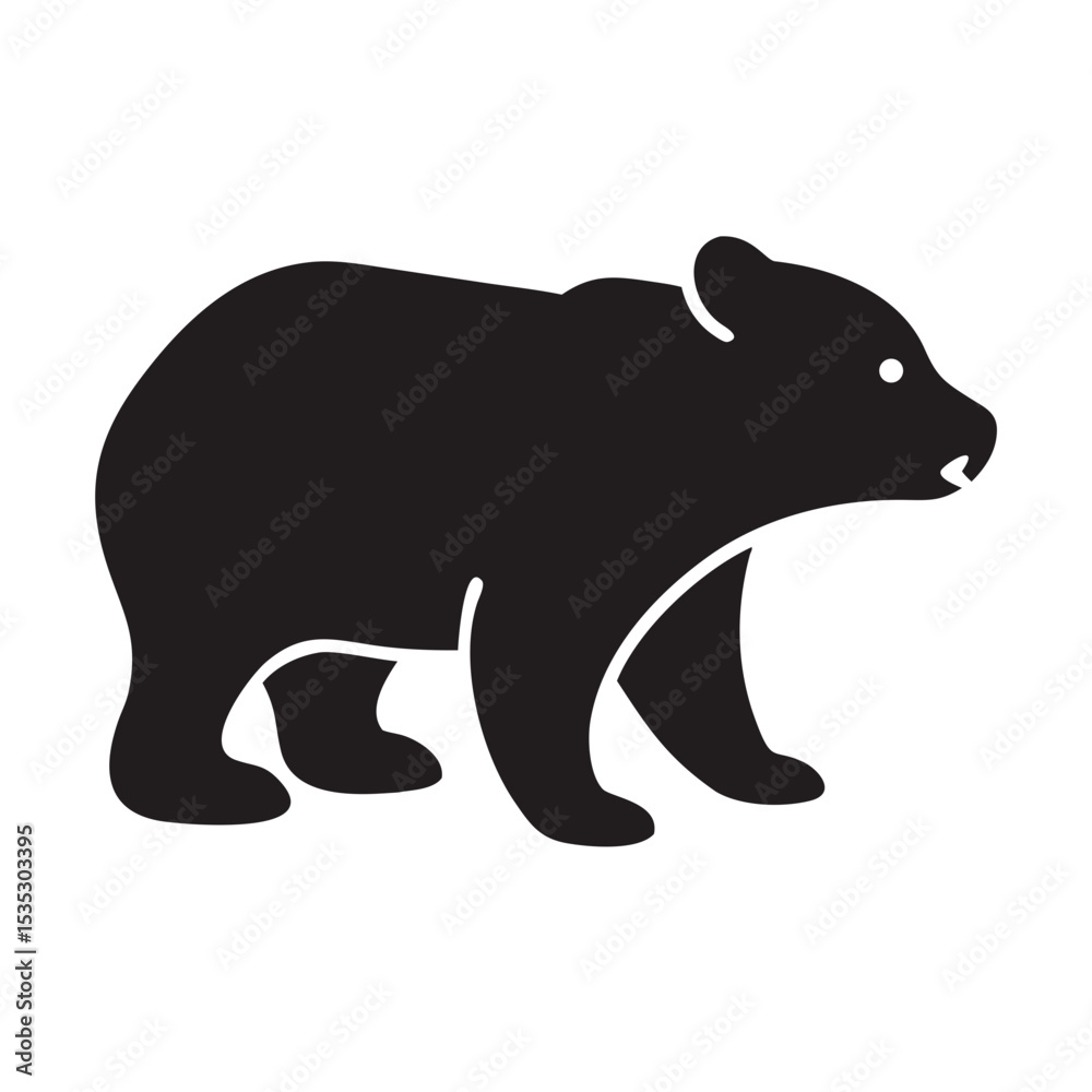 Obraz premium Simple Black Bear Silhouette 