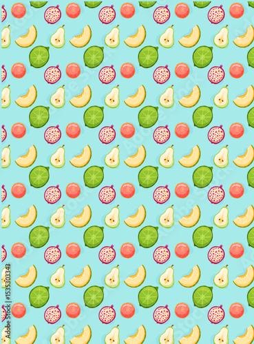 Various Kind Fruits Illustration Background 