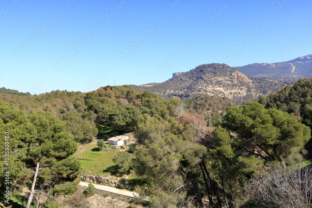 Naklejka premium landscape around the Guadalteba reservoir near Ardales, Malaga province, Andalucia, Spain