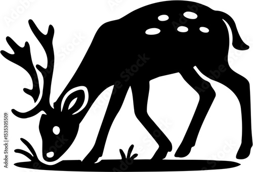 deer vector illustration, isolated on white