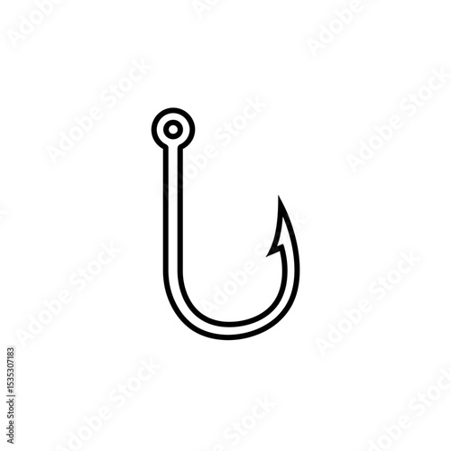 Fishing hook. Fish hook, Simple icon. Black on white background