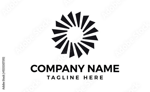 Technology logo template with abstract shapes