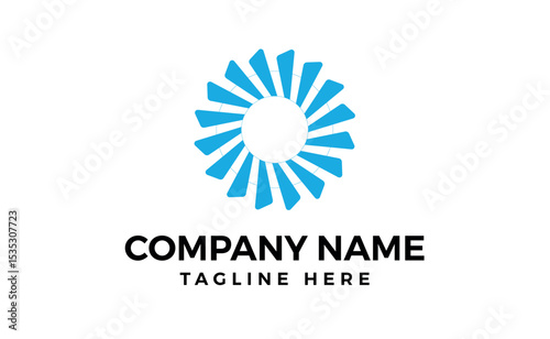 Simple Clean Blue Swirl Logo design Template.