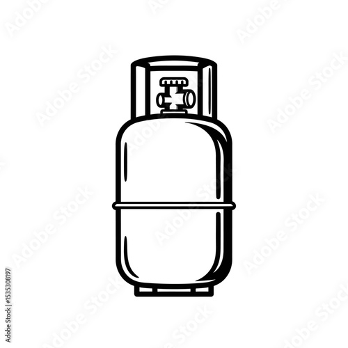 Gas cylinder tanks in various colors and contents, LPG propane butane bottle containers, hydrogen and oxygen gas cylinder fuel