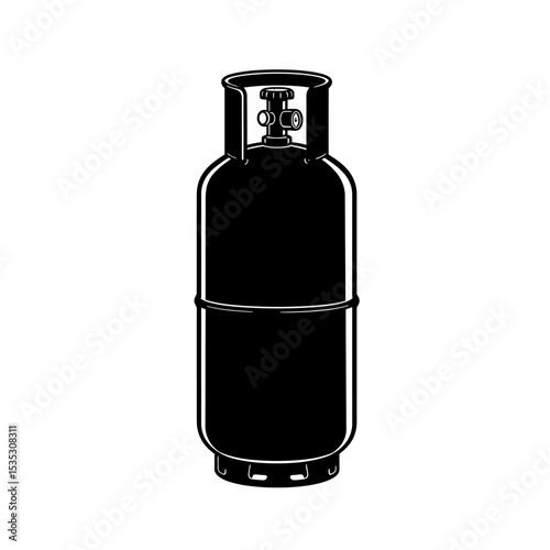 Gas cylinder tanks in various colors and contents, LPG propane butane bottle containers, hydrogen and oxygen gas cylinder fuel