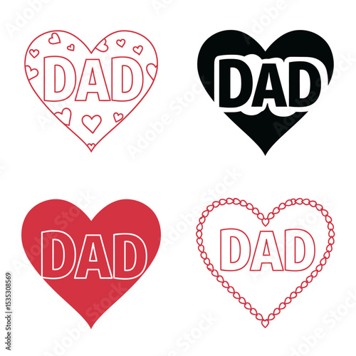 best Dad ever - Happy Father's Day lettering set. Handmade calligraphy vector illustration. Father's day card. Good for scrap booking, posters, textiles, gifts.