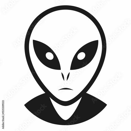 alien head icon on white background  .svg