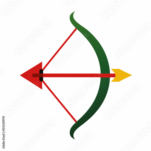archery bow and arrow icon on white background  .svg