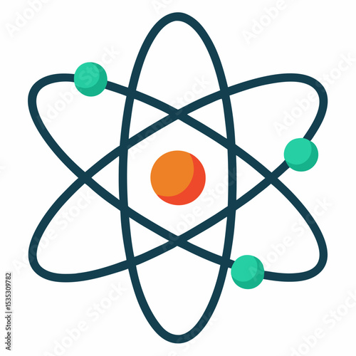 atom model icon on white background  .svg