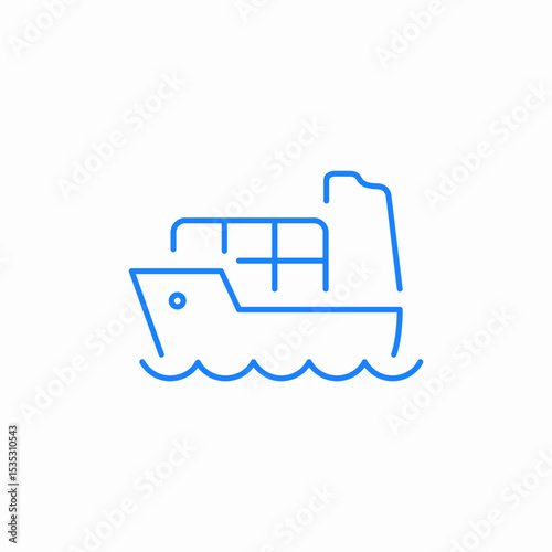 cargo ship side icon sign vector