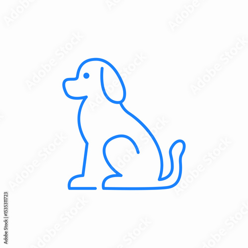 dog sitting tail icon sign vector