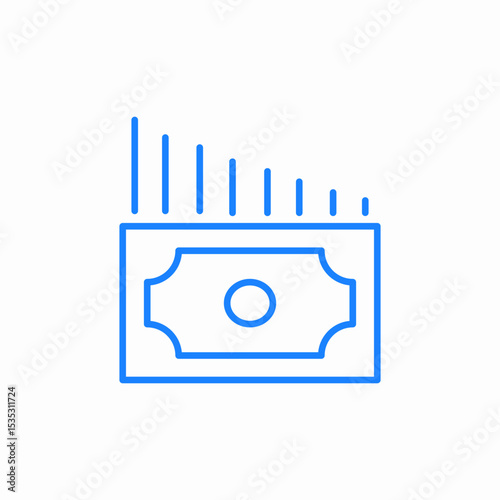 dollar cash stack icon sign vector